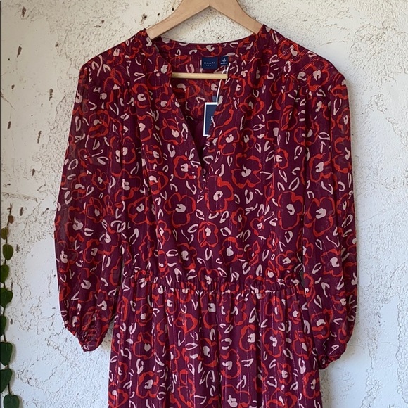 🎉HP🎉Kaari Blue Split Neck Midi Peasant Dress - Picture 7 of 8